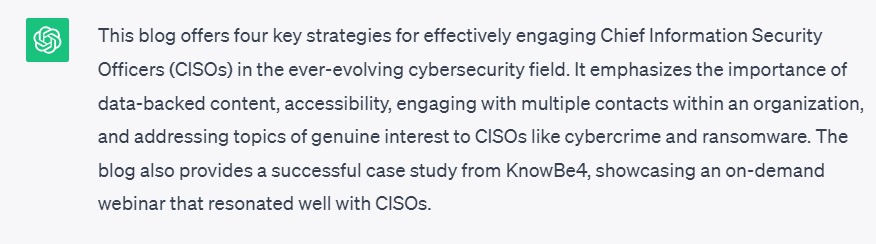 CISO - 4 Tips For Marketing with CISOs